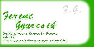 ferenc gyurcsik business card